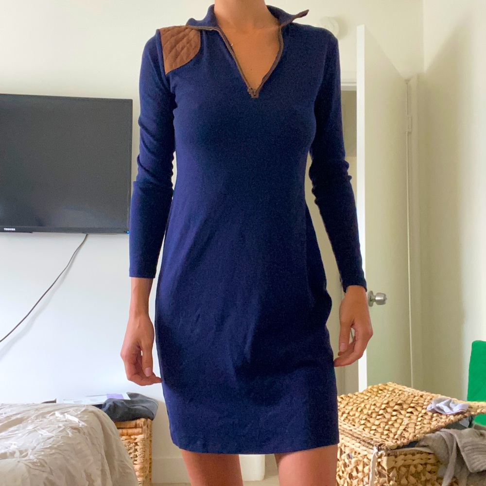 Navy Blue and Real Suede Ralph Lauren dress